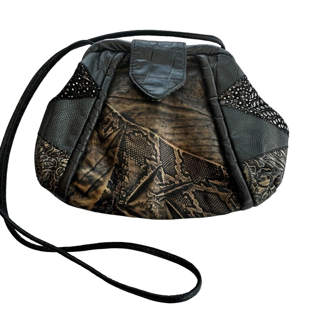 Vintage Genuine Leather Animal Print Medium Crossbody